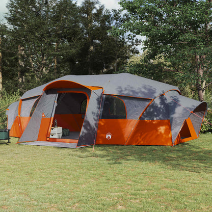 vidaXL Family Tent with Rainfly Water-resistant tunnel Grey and Orange