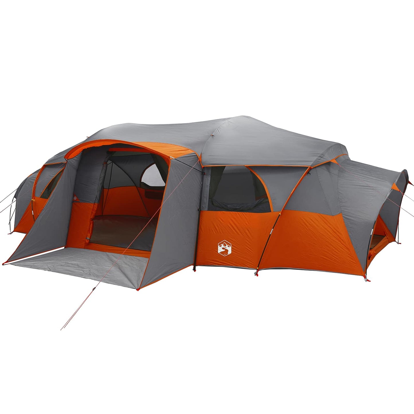 vidaXL Family Tent with Rainfly Water-resistant tunnel Grey and Orange