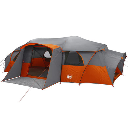 vidaXL Family Tent with Rainfly Water-resistant tunnel Grey and Orange