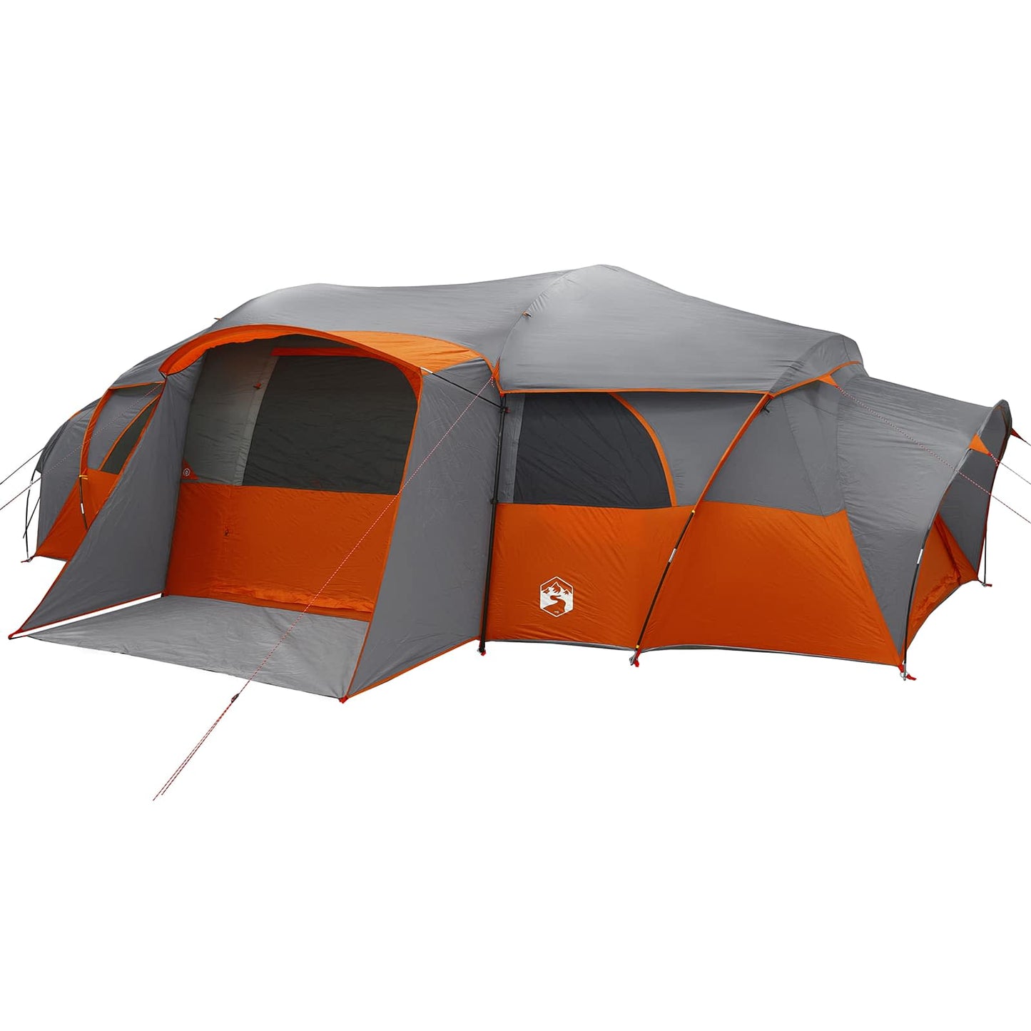 vidaXL Family Tent with Rainfly Water-resistant tunnel Grey and Orange
