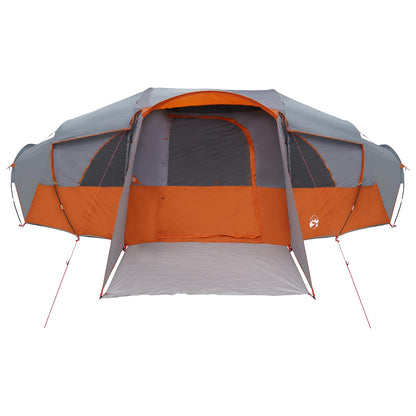 vidaXL Family Tent with Rainfly Water-resistant tunnel Grey and Orange