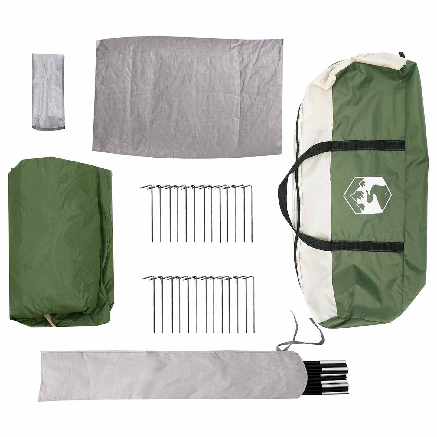 vidaXL Family Tent with Rainfly Water-resistant 10-Person Green
