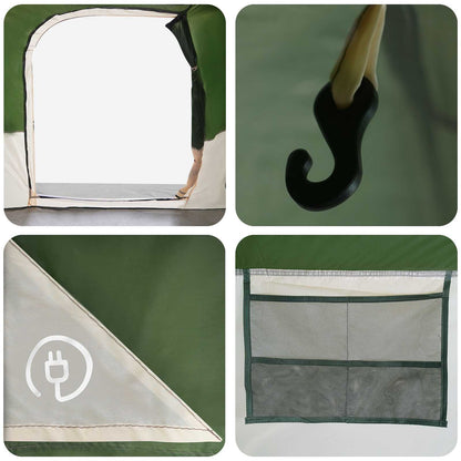vidaXL Family Tent with Rainfly Water-resistant 10-Person Green