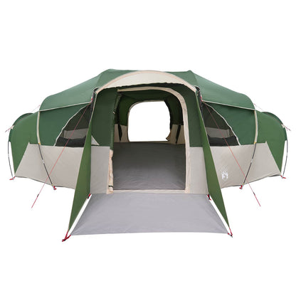 vidaXL Family Tent with Rainfly Water-resistant tunnel Green 10-Person