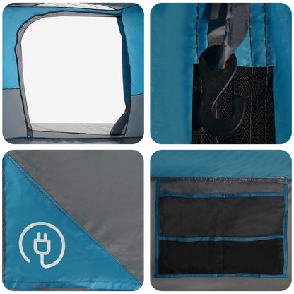 vidaXL Family Tent with Rainfly Water-resistant tunnel Blue 10-Person