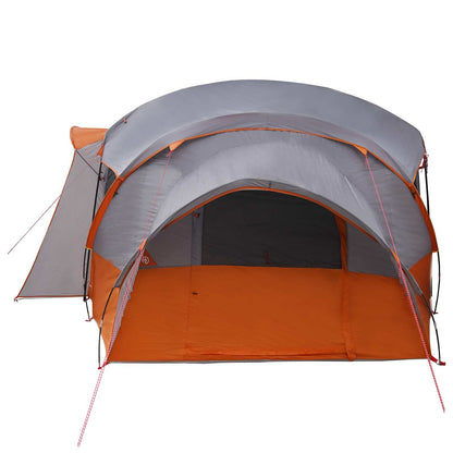 vidaXL Family Tent with Rainfly Water-resistant tunnel Grey and Orange