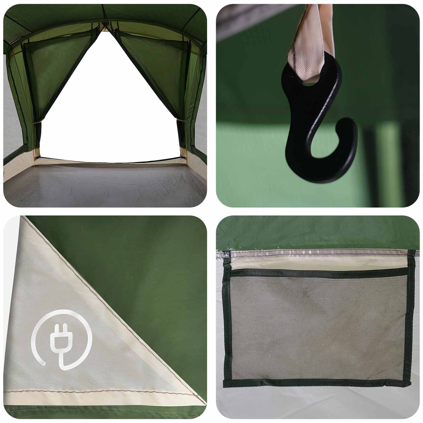 vidaXL Family Tent Green 550 x 555 x 208 cm