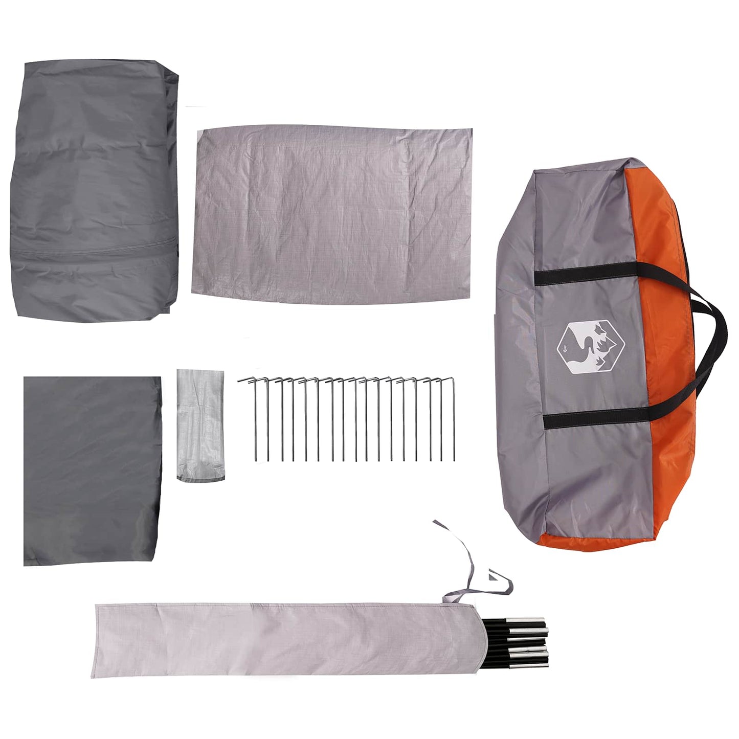 vidaXL Family Tent Grey and Orange 550 x 555 x 208 cm