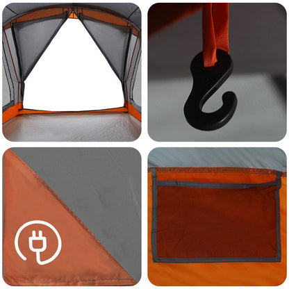 vidaXL Family Tent Grey and Orange 550 x 555 x 208 cm