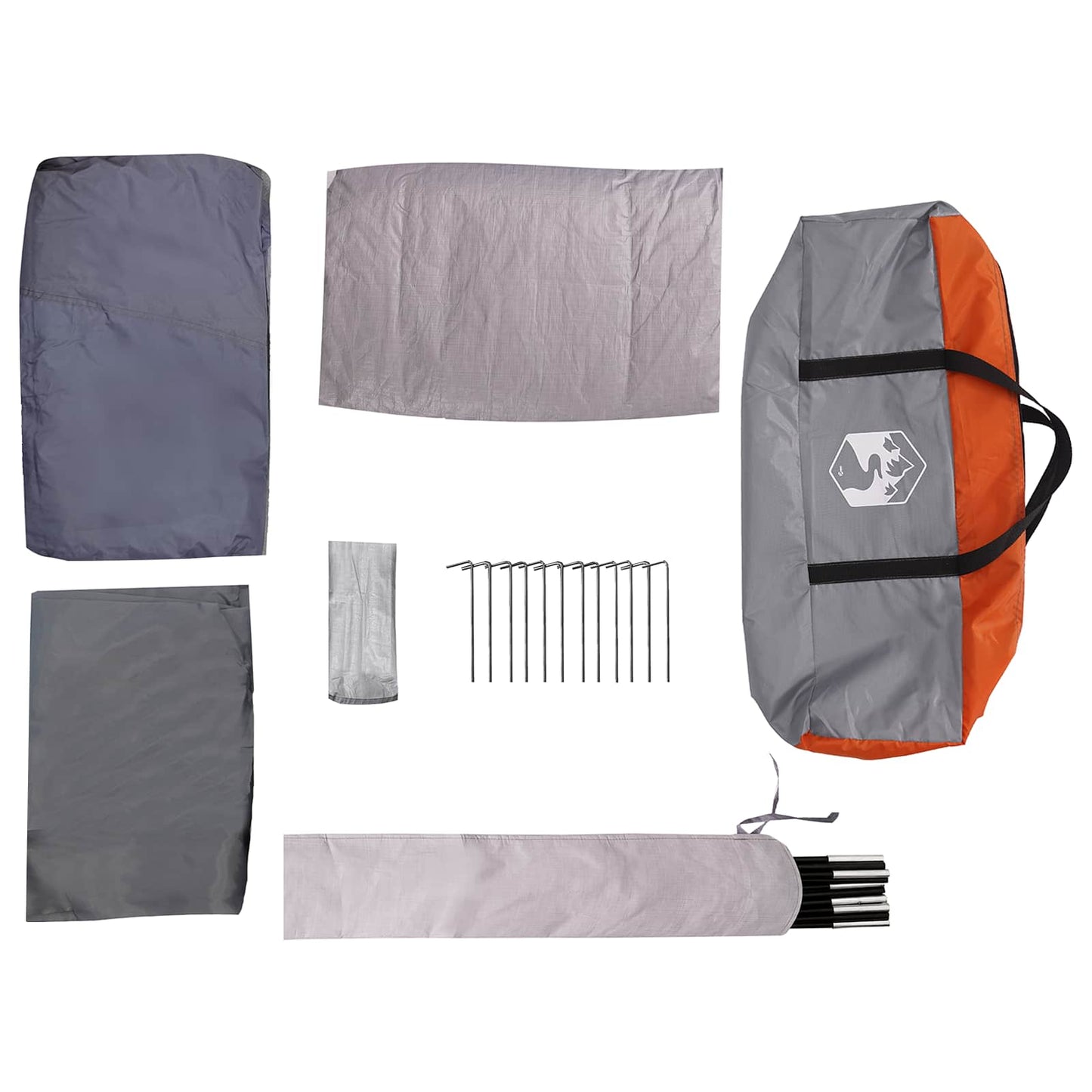 vidaXL Family Tent Grey and Orange 533 x 312 x 230 cm