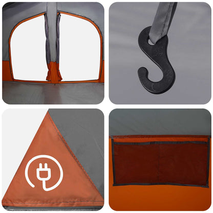 vidaXL Family Tent 533 x 312 x 230 cm Grey and Orange