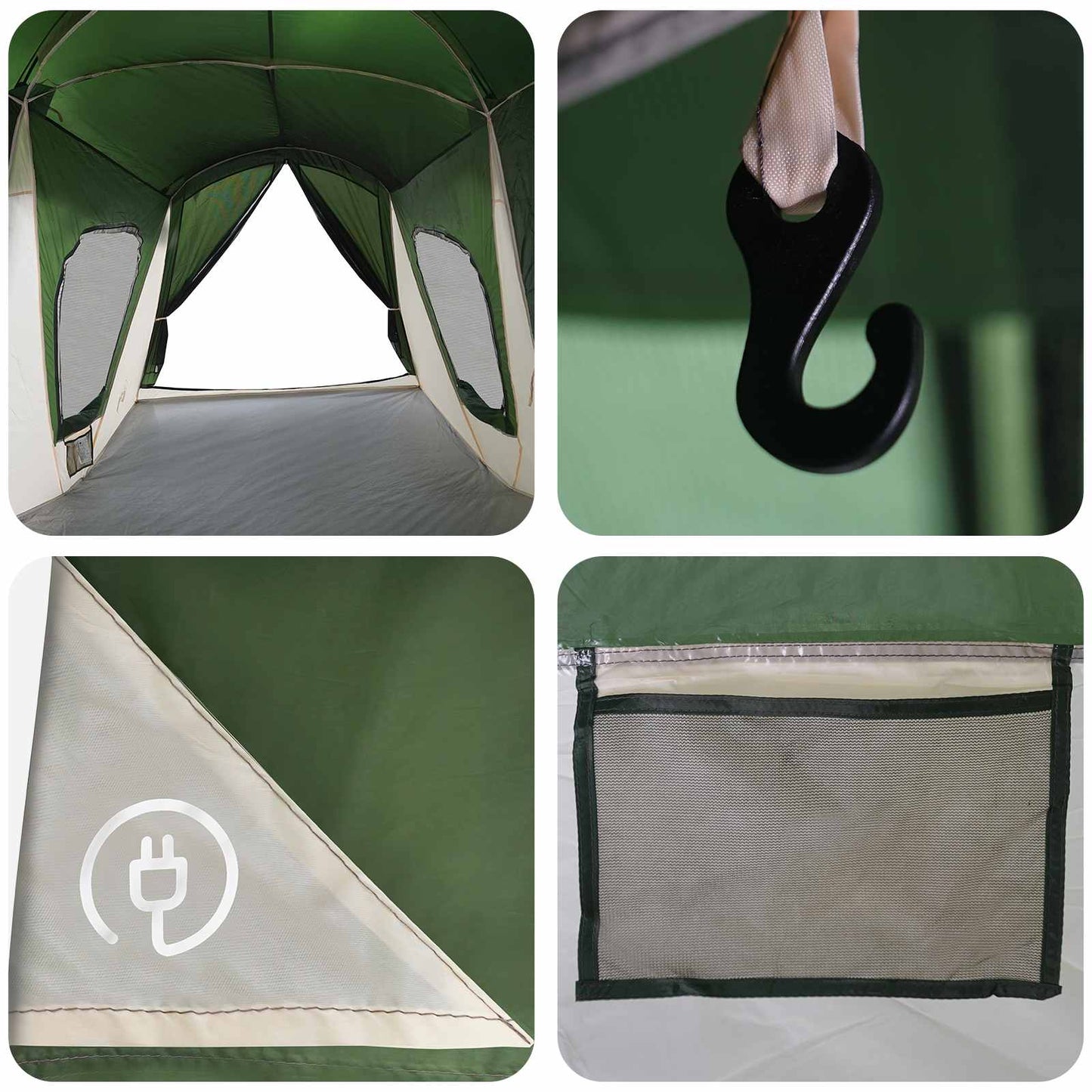 vidaXL Family Tent Green 610 x 610 x 210 cm