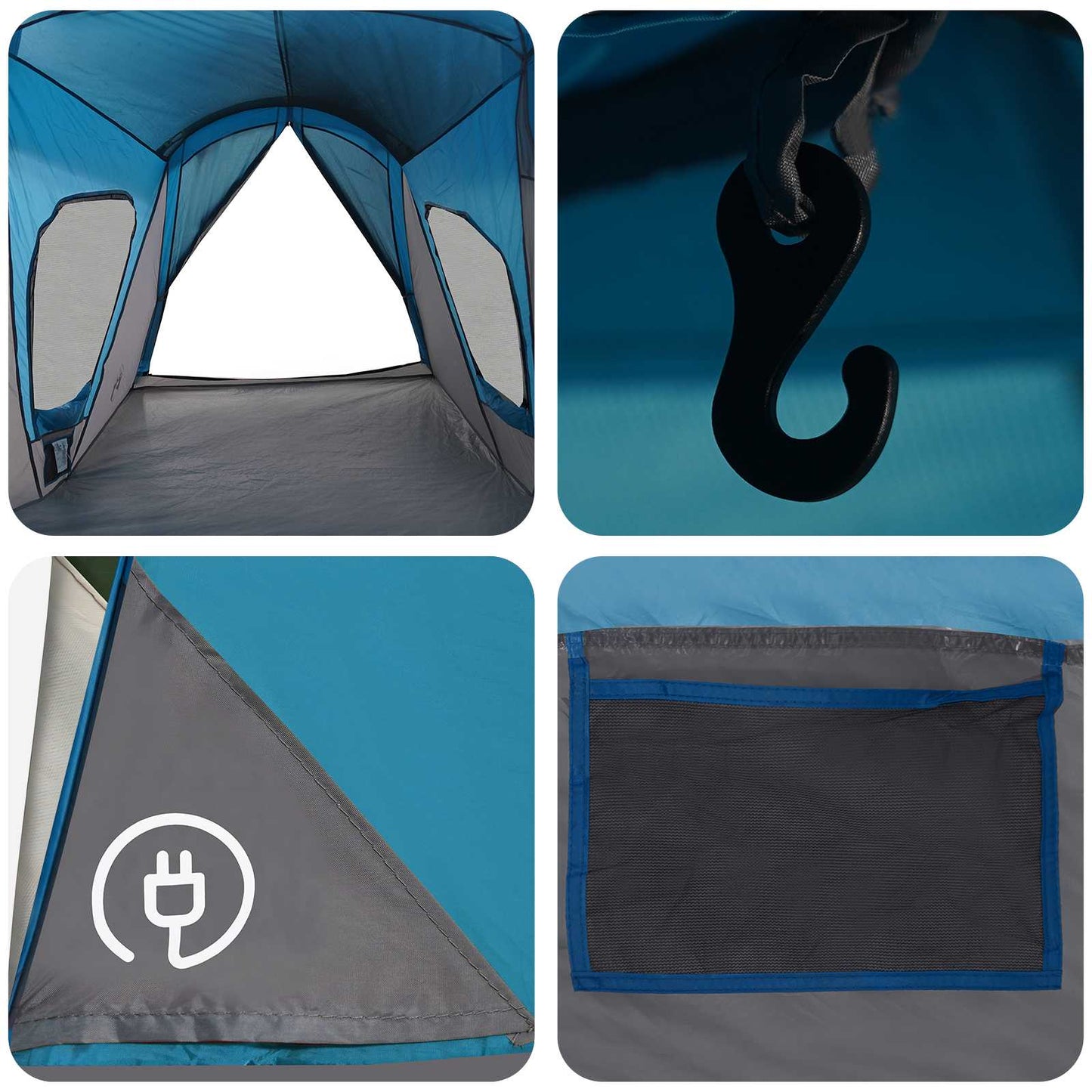 vidaXL Family Tent Blue 610 x 610 x 210 cm