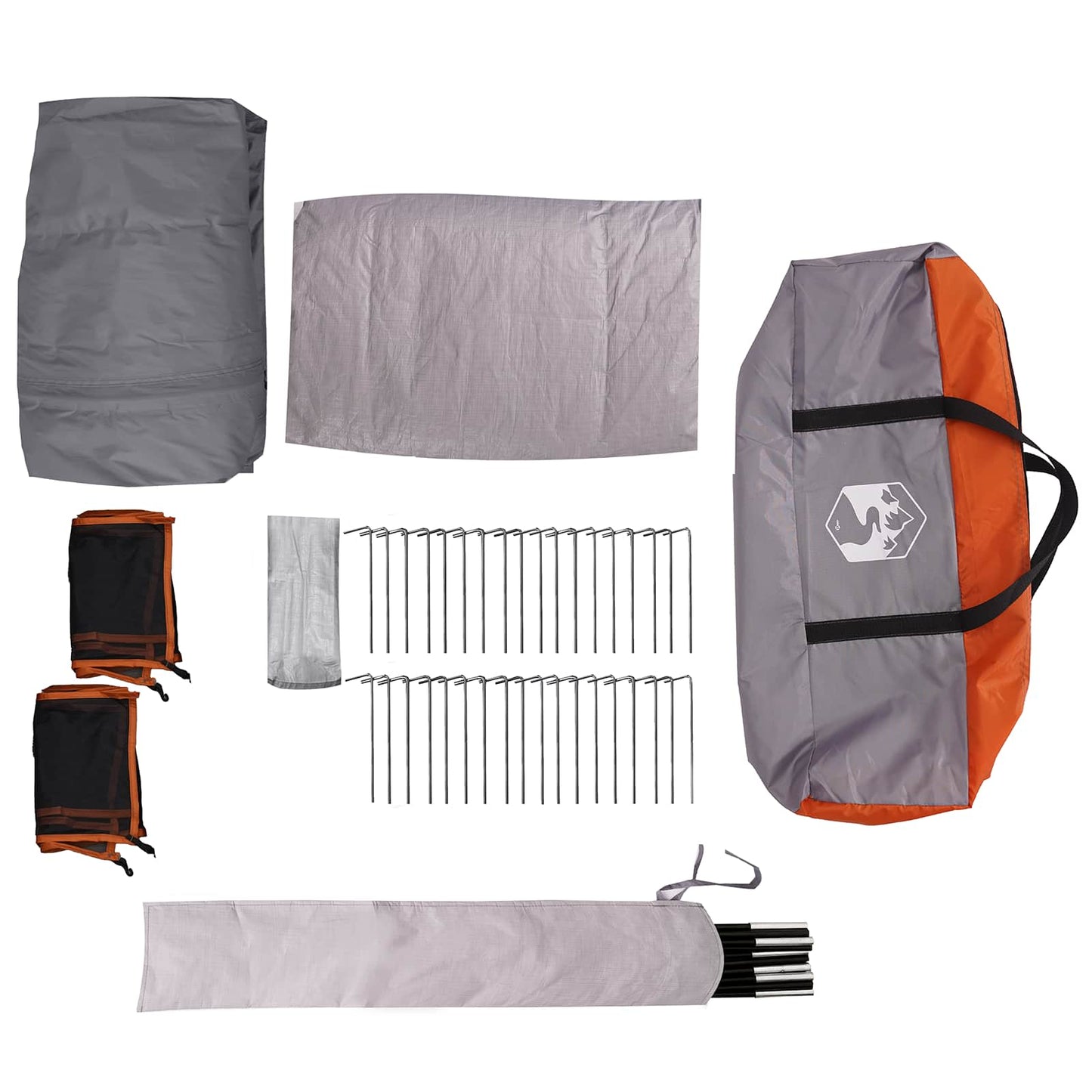 vidaXL Family Tent Grey and Orange 610 x 610 x 210 cm