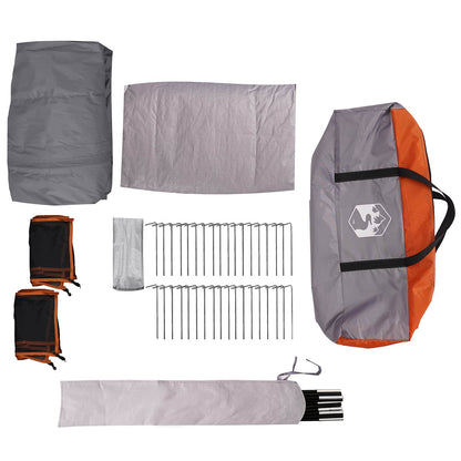 vidaXL Family Tent Grey and Orange 610 x 610 x 210 cm