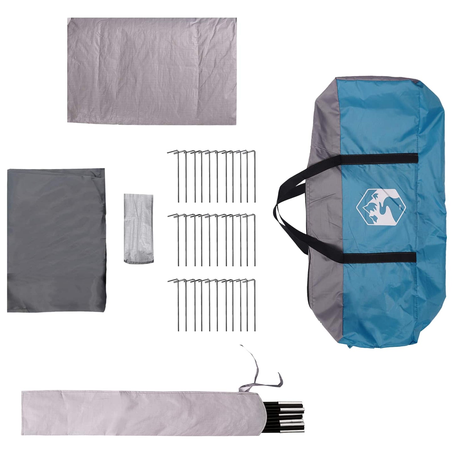 vidaXL Tunnel Tent Blue 675 x 392 x 210 cm