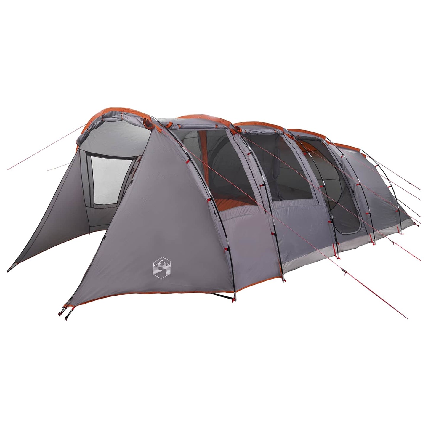 vidaXL Tunnel Tent Grey and Orange 675 x 392 x 210 cm