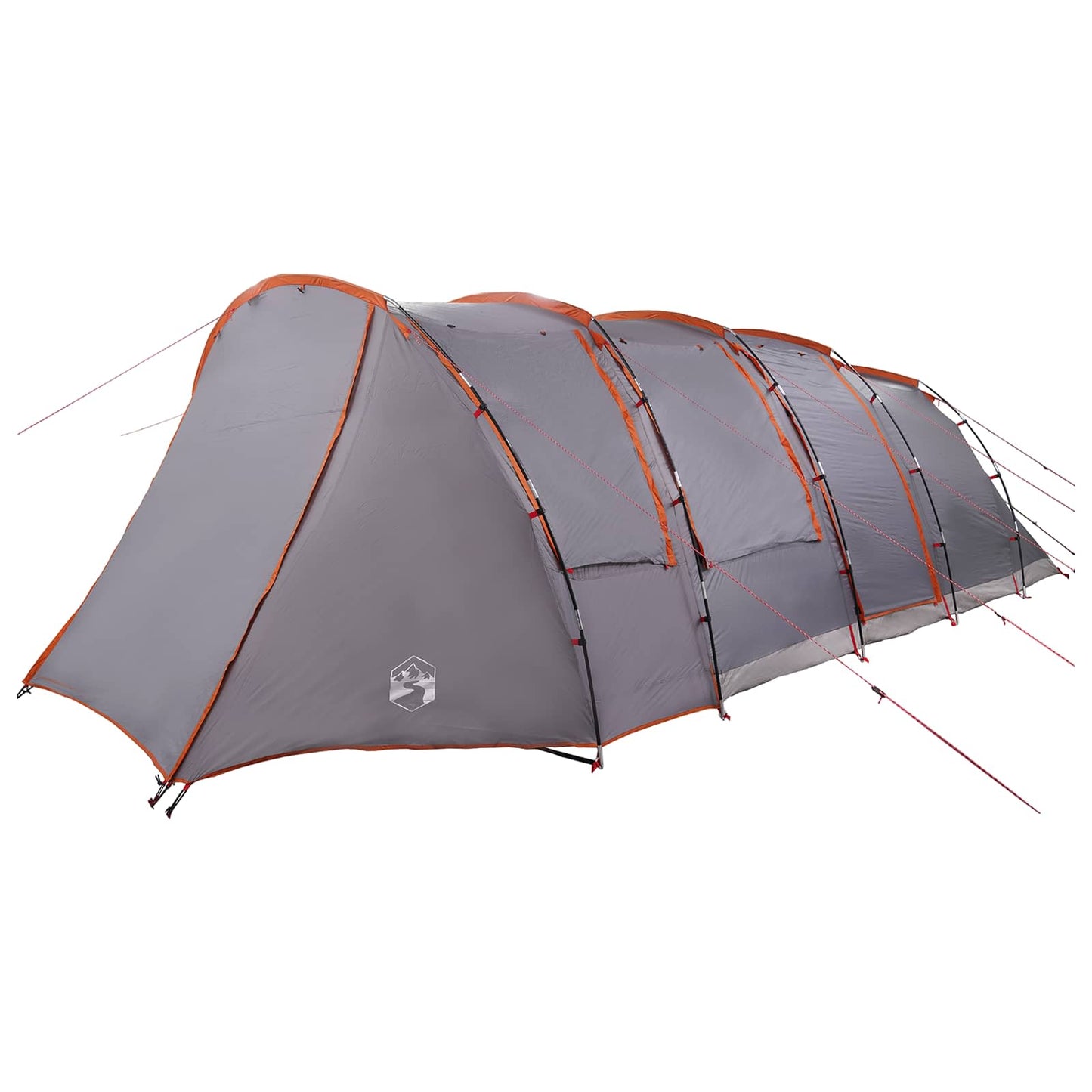 vidaXL Tunnel Tent Grey and Orange 675 x 392 x 210 cm