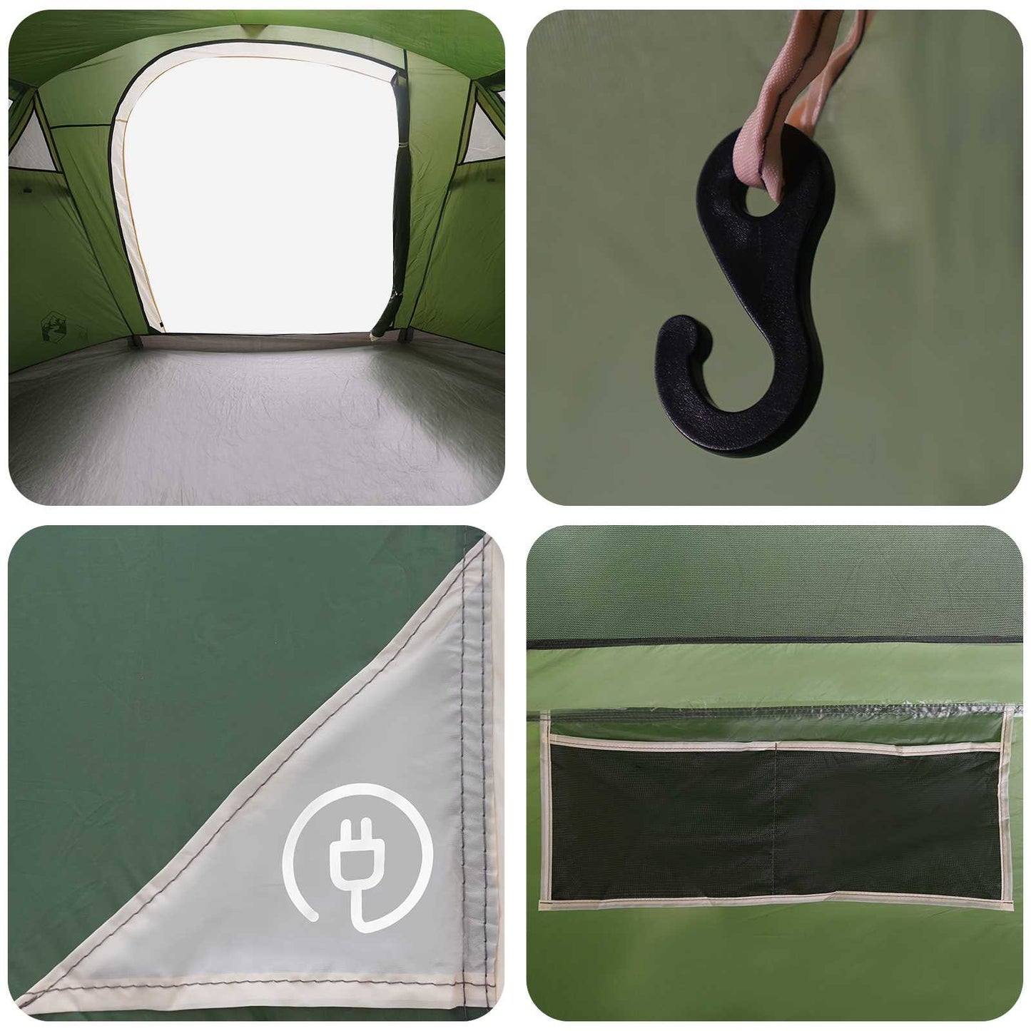 vidaXL Tunnel Tent 505 x 330 x 204 cm Green