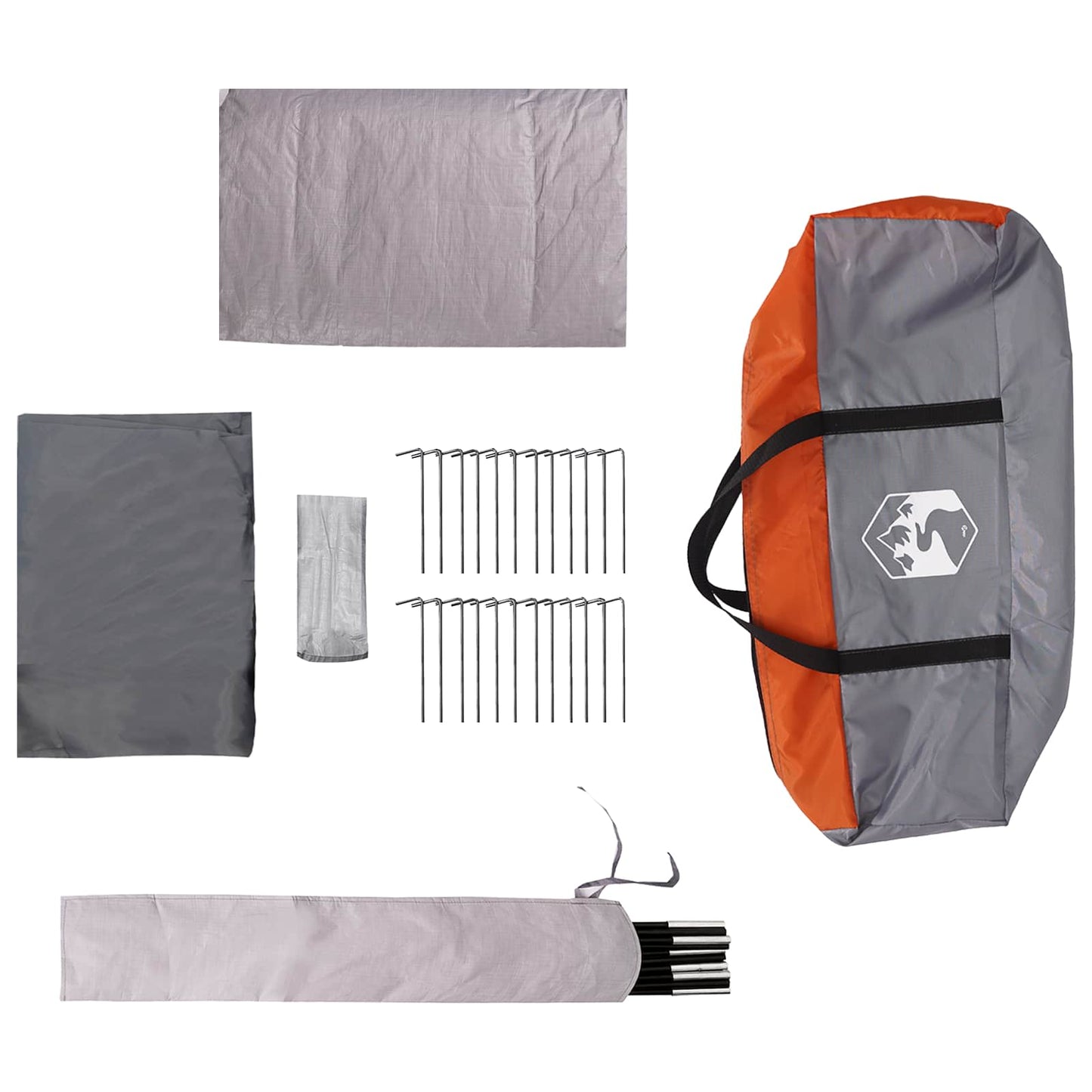 vidaXL Tunnel Tent Grey and Orange 505 x 330 x 204 cm