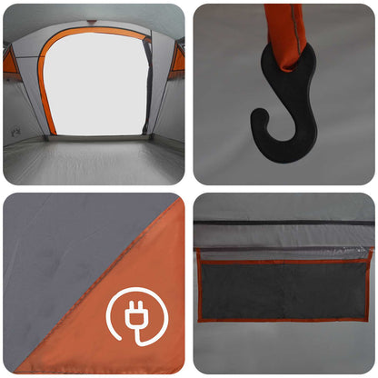 vidaXL Tunnel Tent Grey and Orange 505 x 330 x 204 cm