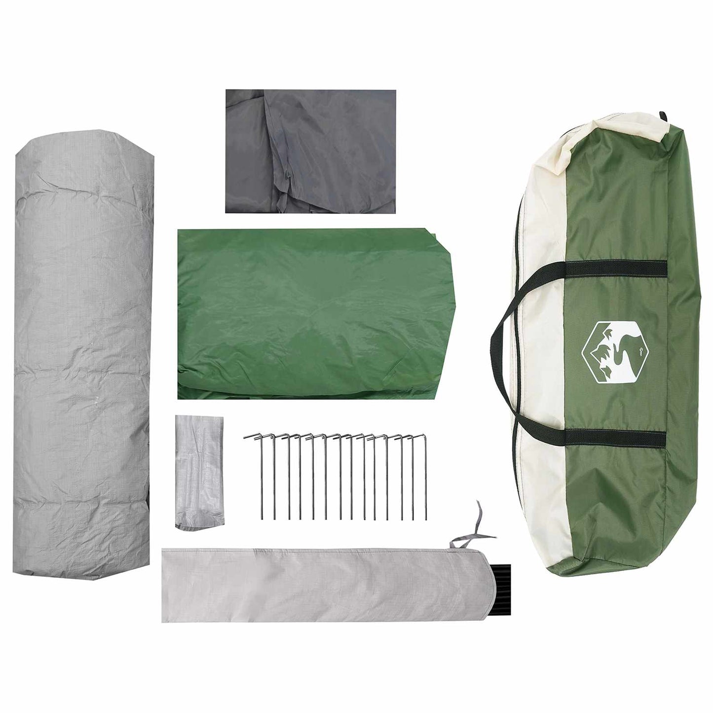 vidaXL Instant Tent Green 8-Person 185T Polyester with PU Coating