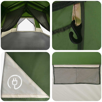 vidaXL Instant Tent Green 8-Person 185T Polyester with PU Coating