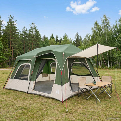 vidaXL Instant Tent Green 8-Person 185T Polyester with PU Coating