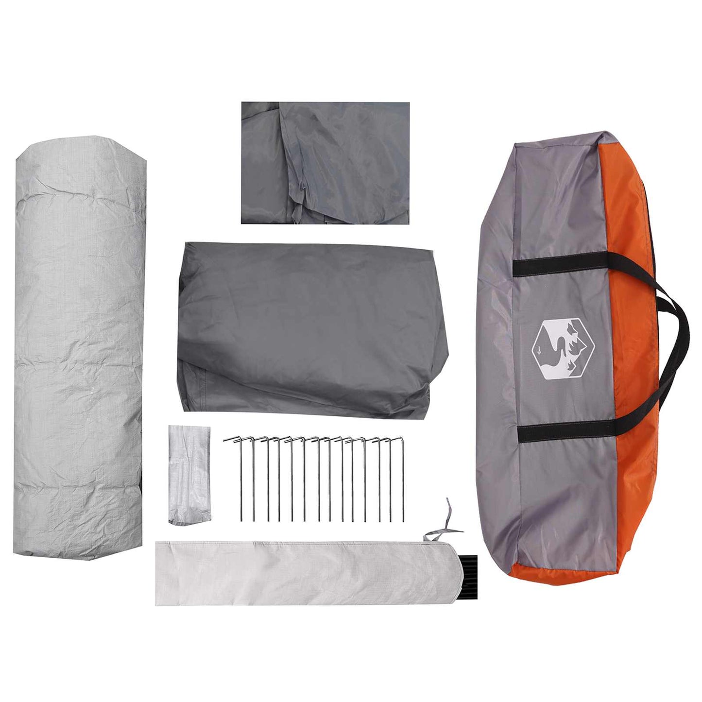 vidaXL Instant Tent Grey and Orange 8-Person