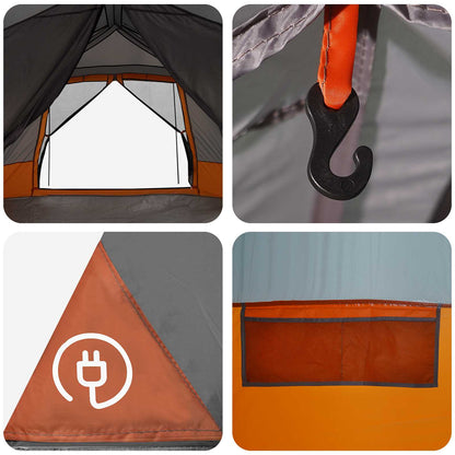 vidaXL Instant Tent Grey and Orange 8-Person