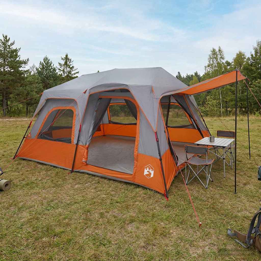 vidaXL Instant Tent Grey and Orange 8-Person