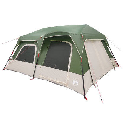 vidaXL Instant Tent Green 10-Person 185T Polyester with PU Coating