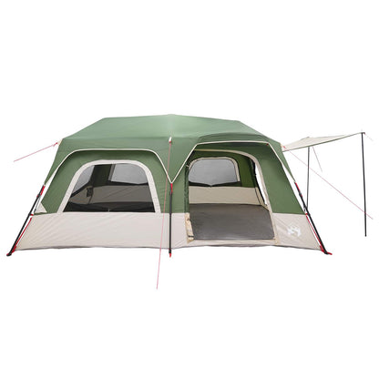 vidaXL Instant Tent 10-Person Green 185T Polyester with PU Coating