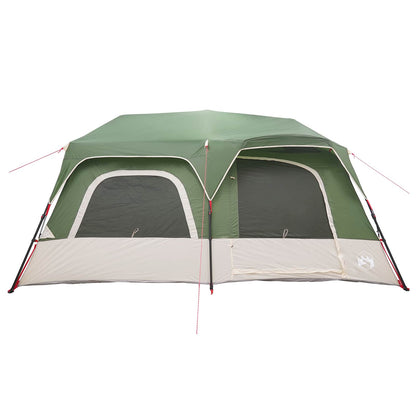 vidaXL Instant Tent Green 10-Person 185T Polyester with PU Coating