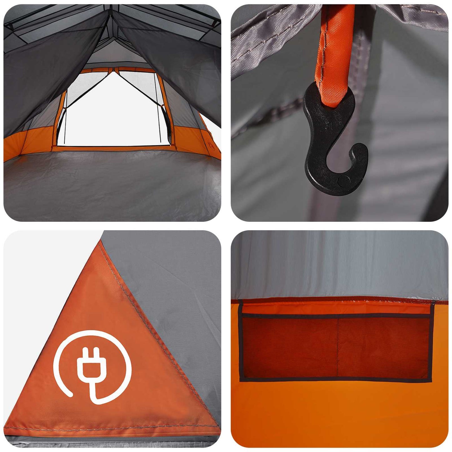 vidaXL Instant Tent Grey and Orange 10-Person