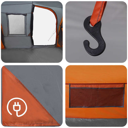 vidaXL Instant Tent Grey and Orange 524 x 232 x 192 cm