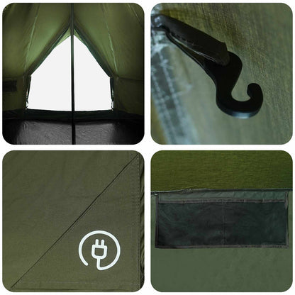 vidaXL Family Tent Army Green 6-Person Polycotton