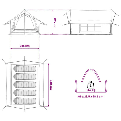vidaXL Cabin Tent Cream 340 x 246 x 210 cm Polycotton