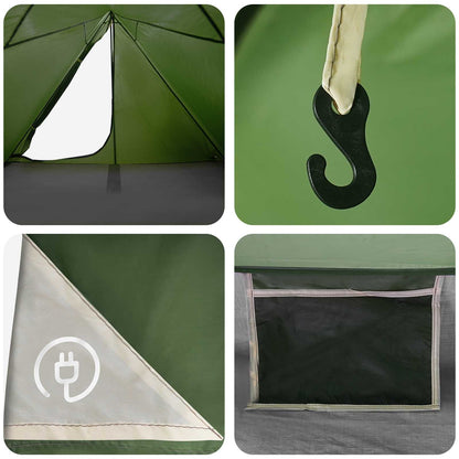 vidaXL Backpacking Tent Green 4-Person 185T Polyester with PU Coating