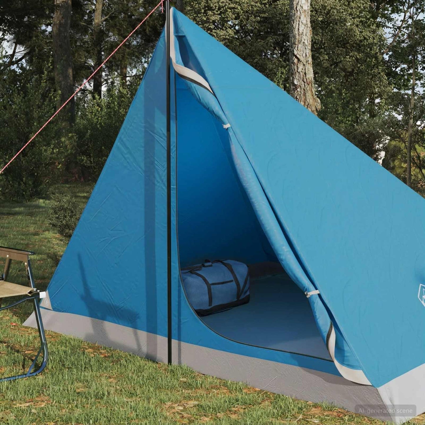 vidaXL Backpacking Tent Blue 4-Person 185T Polyester with PU Coating