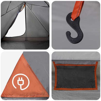 vidaXL Backpacking Tent Grey and Orange 4-Person