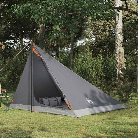 vidaXL Backpacking Tent Grey and Orange 4-Person