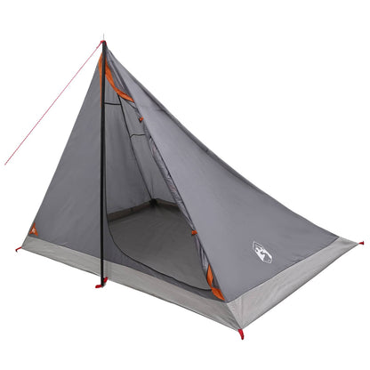 vidaXL Backpacking Tent Grey and Orange 4-Person