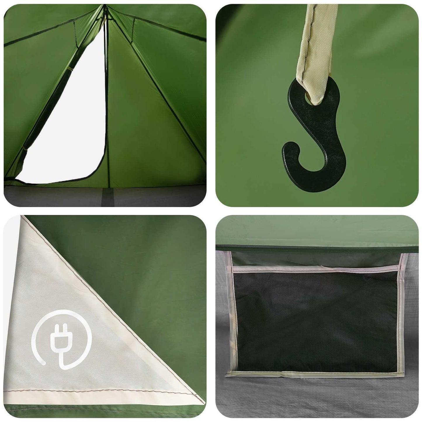 vidaXL Backpacking Tent Green 2-Person 185T Polyester with PU Coating