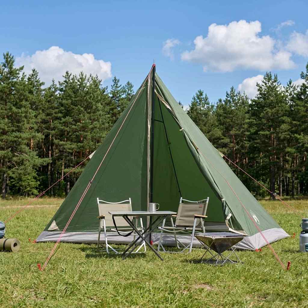 vidaXL Backpacking Tent Green 2-Person 185T Polyester with PU Coating