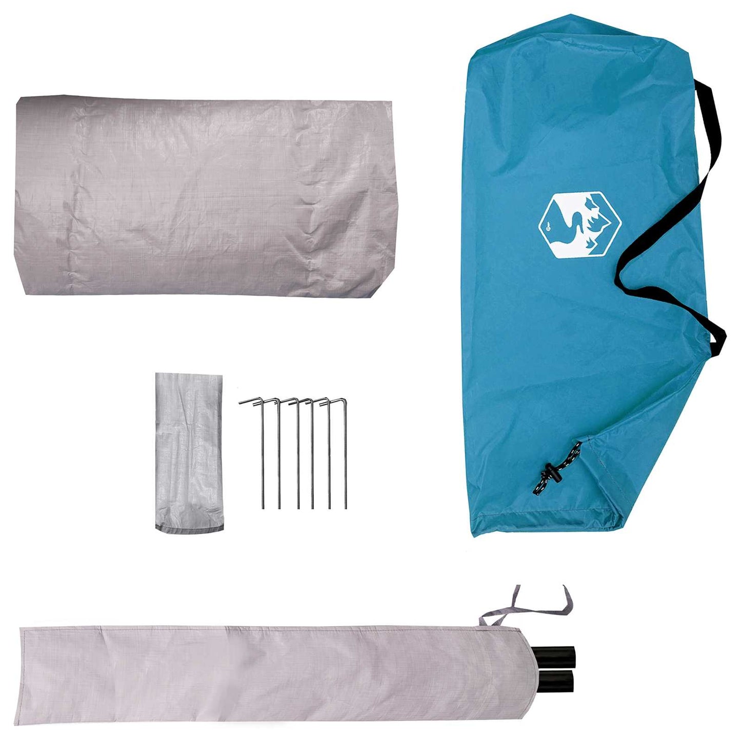 vidaXL Backpacking Tent Blue 2-Person 185T Polyester with PU Coating