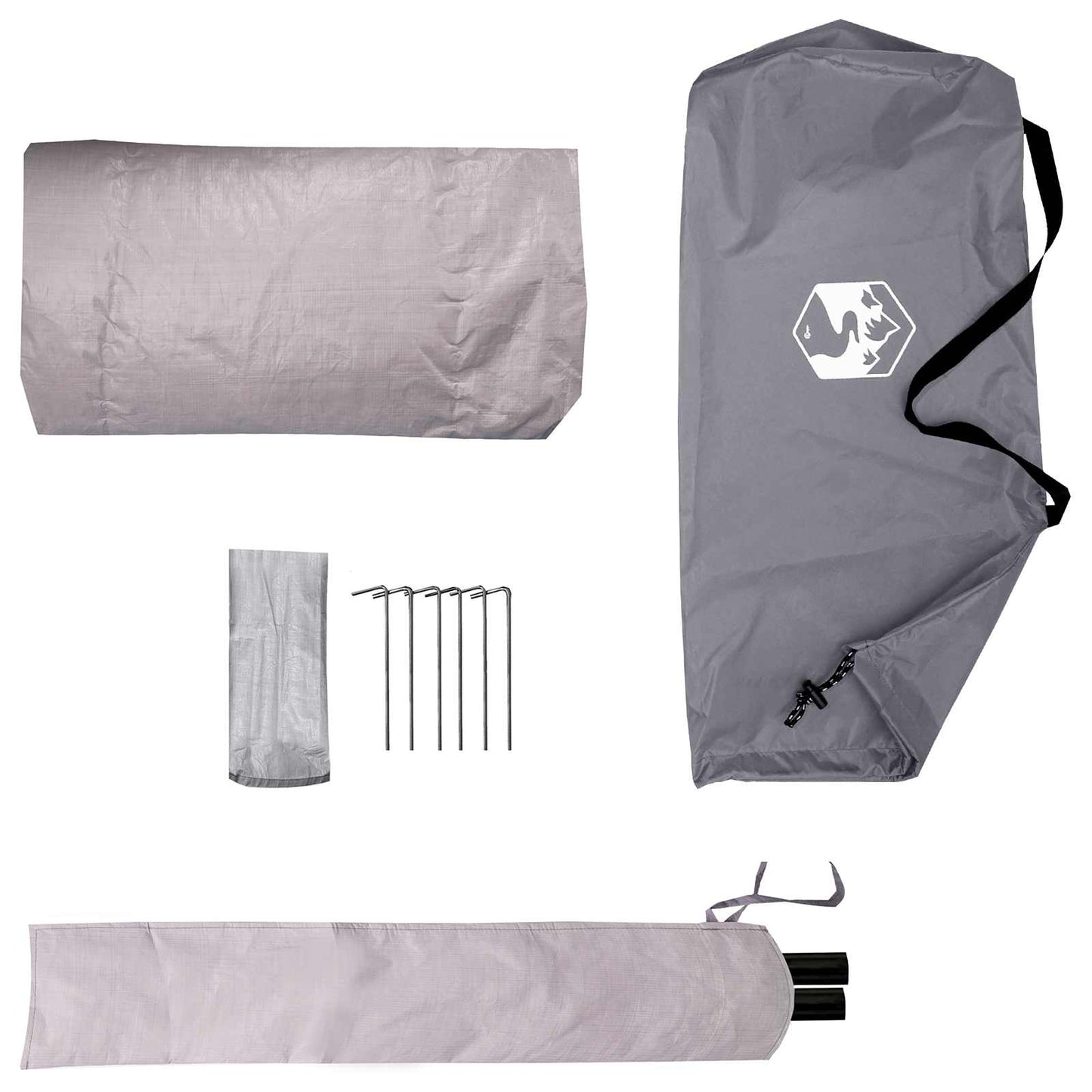 vidaXL Backpacking Tent Grey and Orange 2-Person