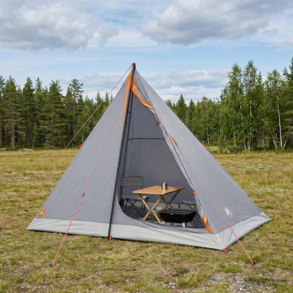 vidaXL Backpacking Tent Grey and Orange 2-Person