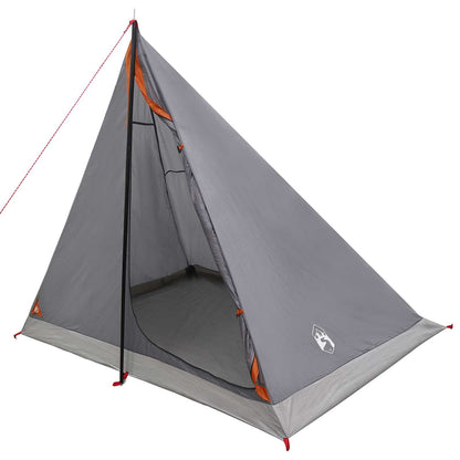 vidaXL Backpacking Tent Grey and Orange 2-Person