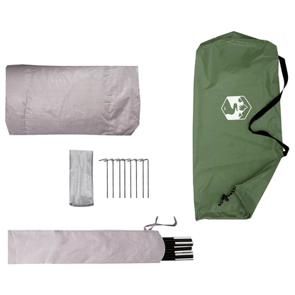 vidaXL Tunnel Tent Green 4-Person 185T Polyester with PU Coating